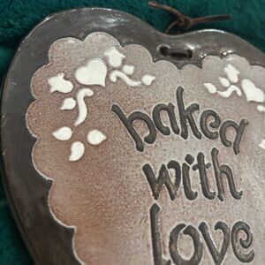 80’s Kitchen Gingerbread Heart Baked w/ Love Trivet Kitchen Plaque Final Sale